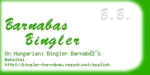 barnabas bingler business card